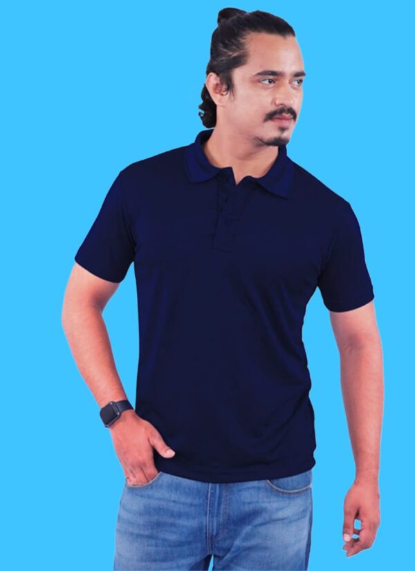Navy Blue Honeycomb Polo Half Sleeve 180GSM Tshirts
