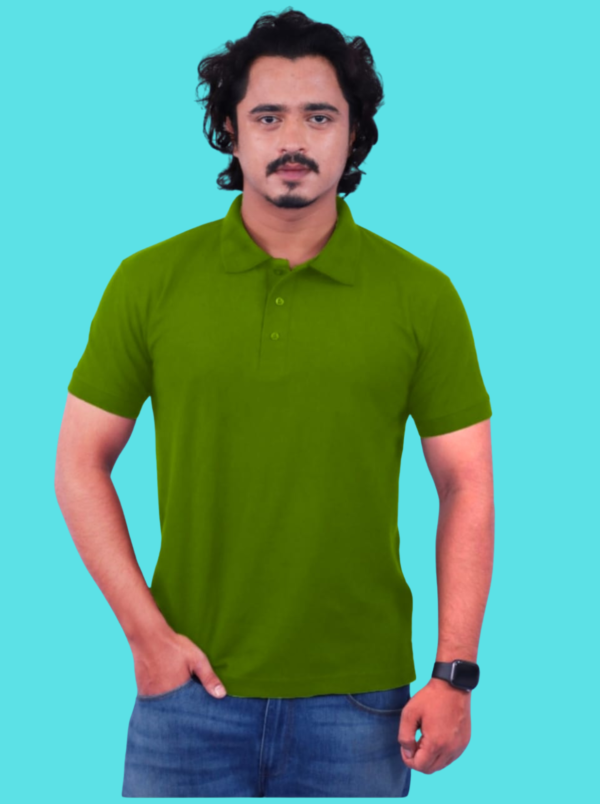 Olive Green Polycotton Polo Half Sleeve 220 GSM TShirts