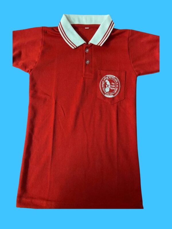 Neocardin Polo T-Shirt,Red with, white Collar, Short Sleeve Boys and Girls size-26 for,4-6 years old